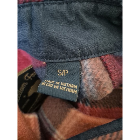 Freedom Foundry Shirt Youth Boys S/P Red Orange Navy Plaid Fleece Button Up - Picture 10 of 11